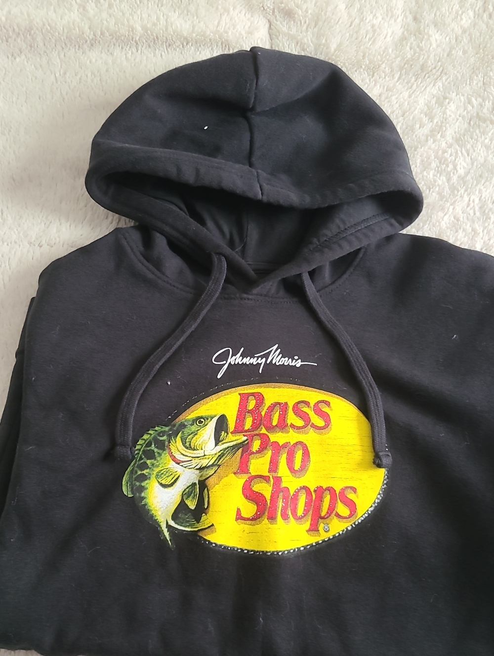 Bass Pro Shops Black Hoodie with Yellow Logo